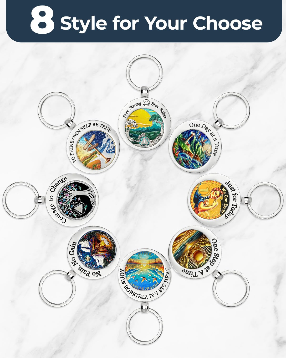 To Thine Own Self Be True Stainless Steel Coin Holder Keychain mysite