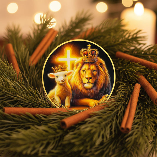 Lion of Judah and Lamb of God Christian Challenge Coin mysite