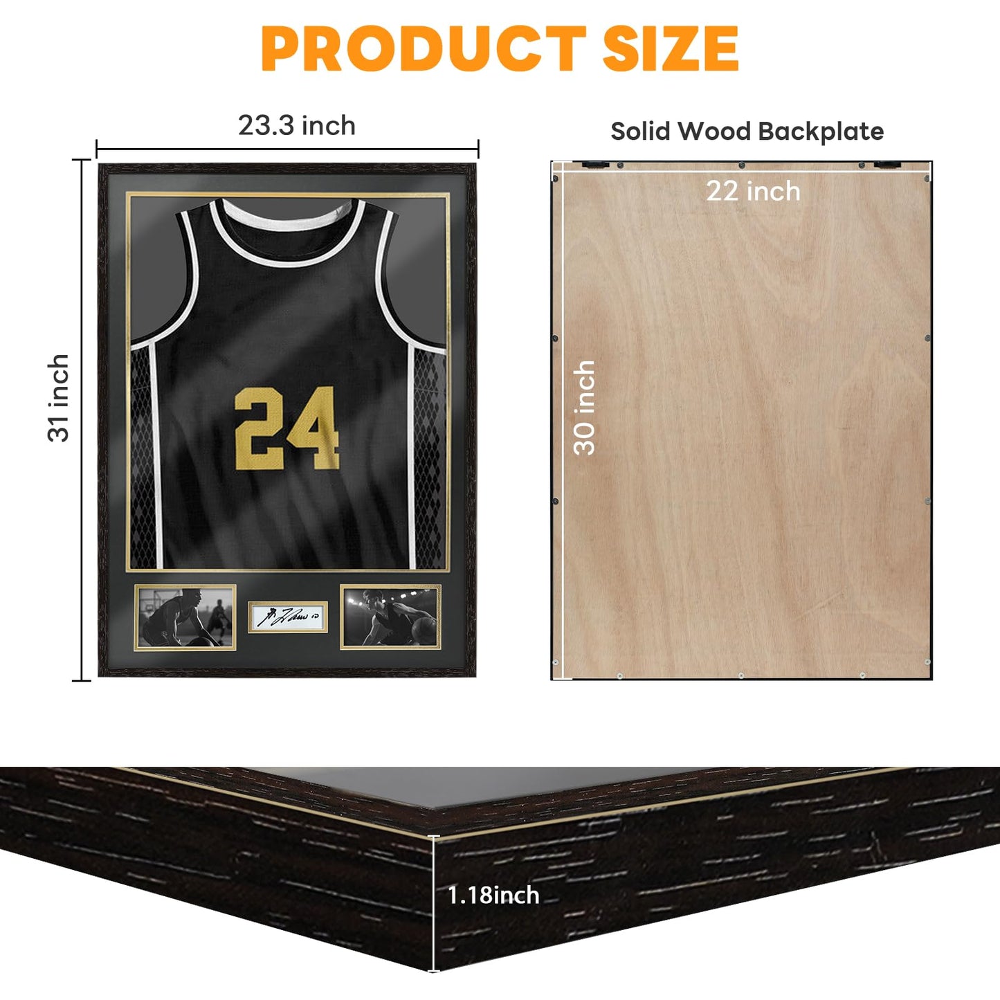 98% UV Protection Acrylic Solid Wood Jersey Frame Display Case mysite