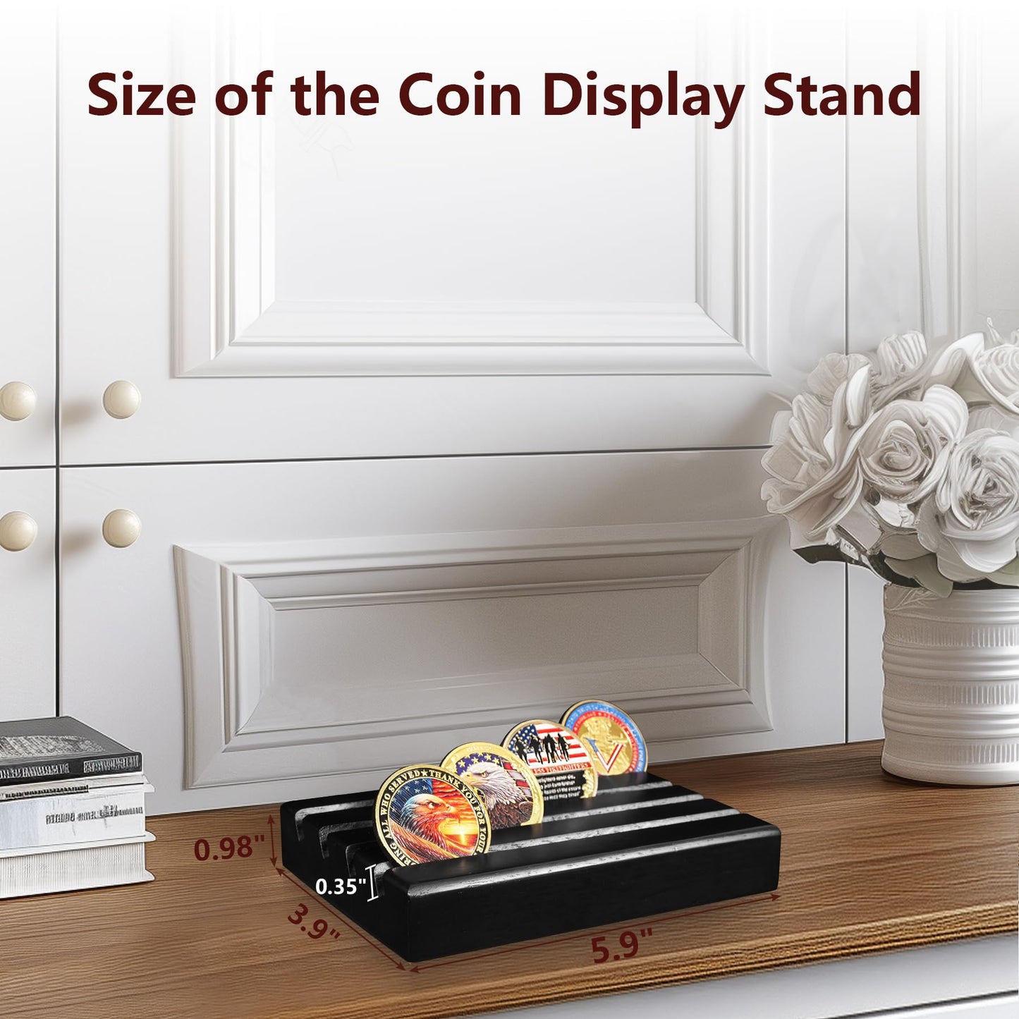 4 Rows Wooden Coin Display mysite