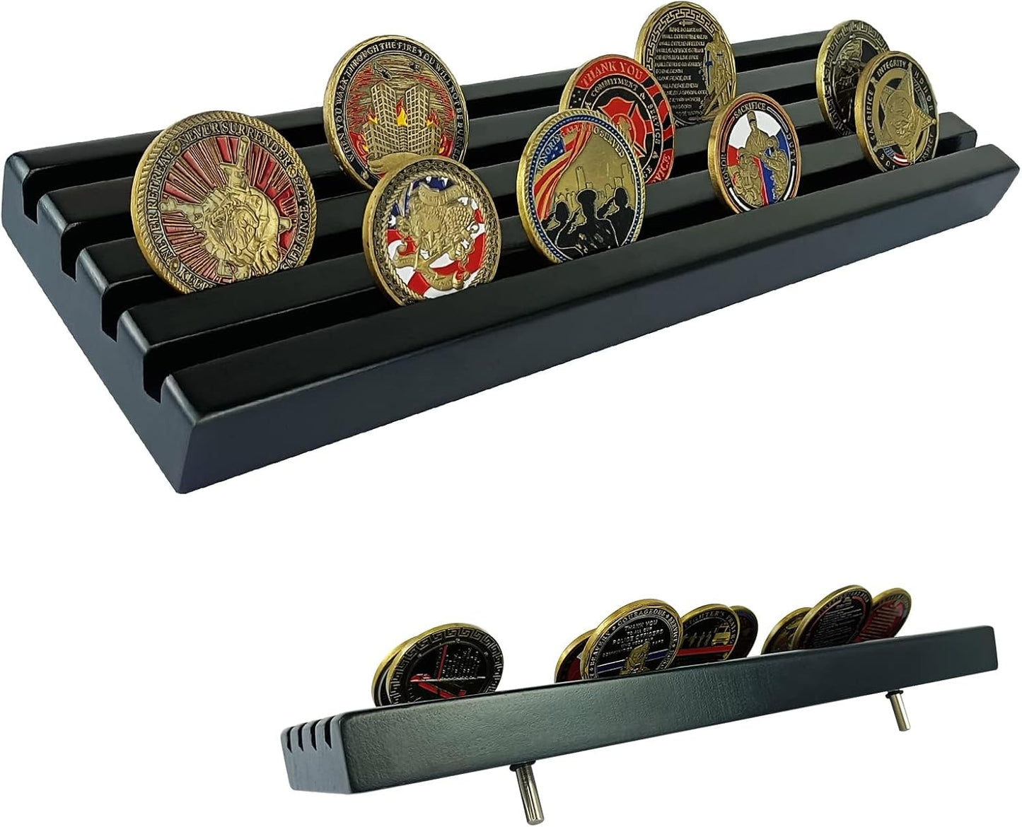 4 Row Coins Display Holder Solid Wood Coin Stand Holds 30 Coins mysite