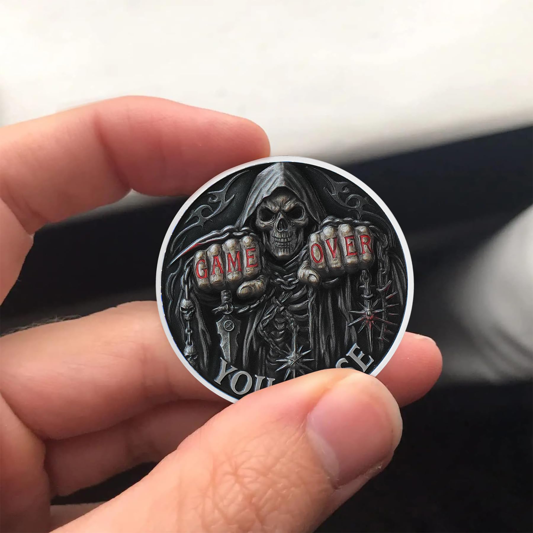 Game Over, You Lose-Time is Up Memento Mori Skull Challenge Coin mysite