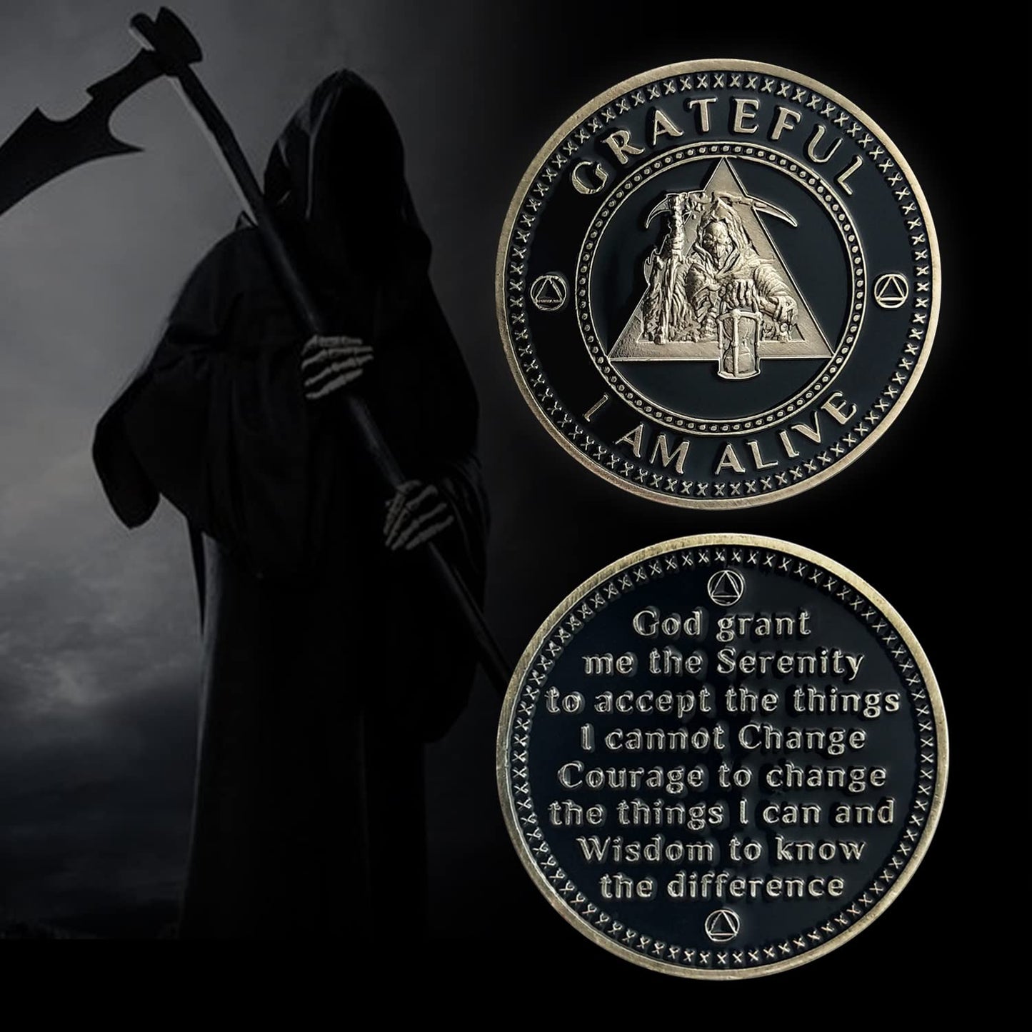 AA Medallion Recovery Grateful I Am Alive Sobriety Coin mysite