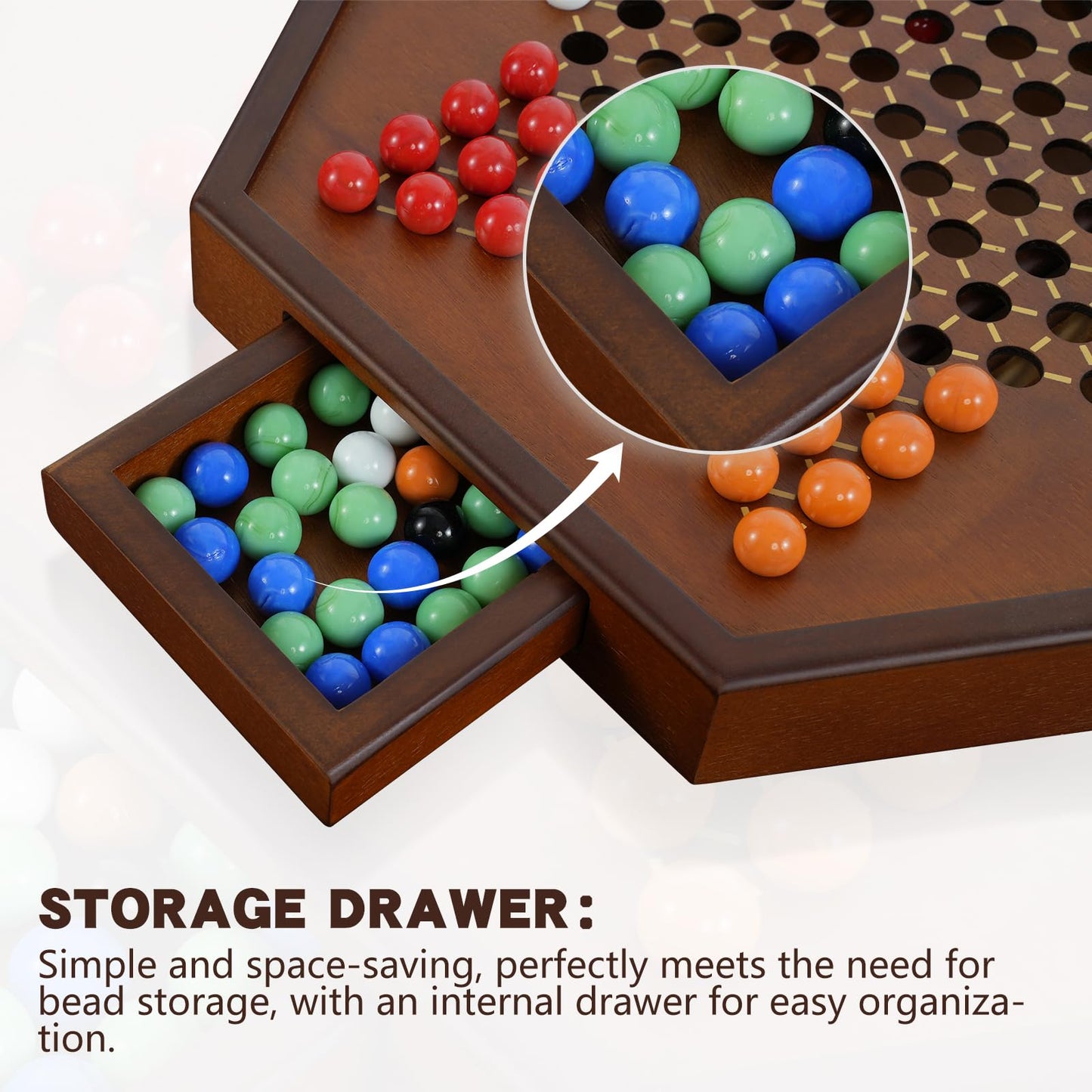 15" Large Upgraded Wooden Chinese Checkers Game Board mysite