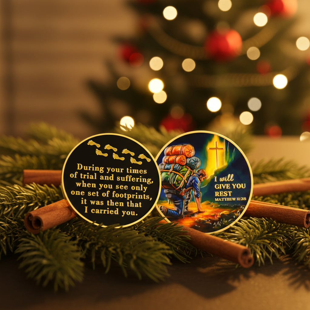 I Will Give You Rest Christian Challenge Coin mysite