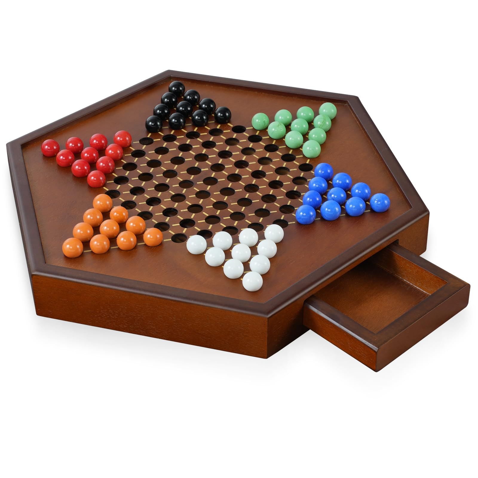15" Large Upgraded Wooden Chinese Checkers Game Board mysite