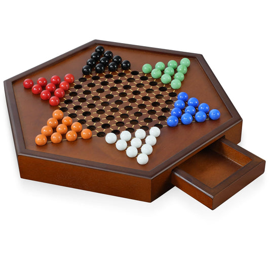 15" Large Upgraded Wooden Chinese Checkers Game Board mysite