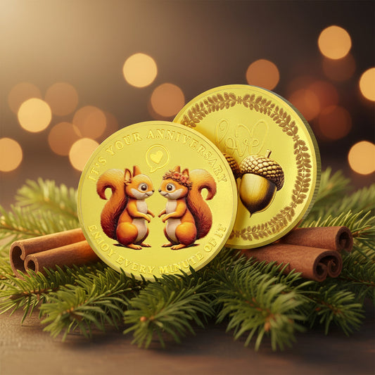 Anniversary coin sweet dove squirrel wedding chip medallion anniversary gift romantic coin mysite