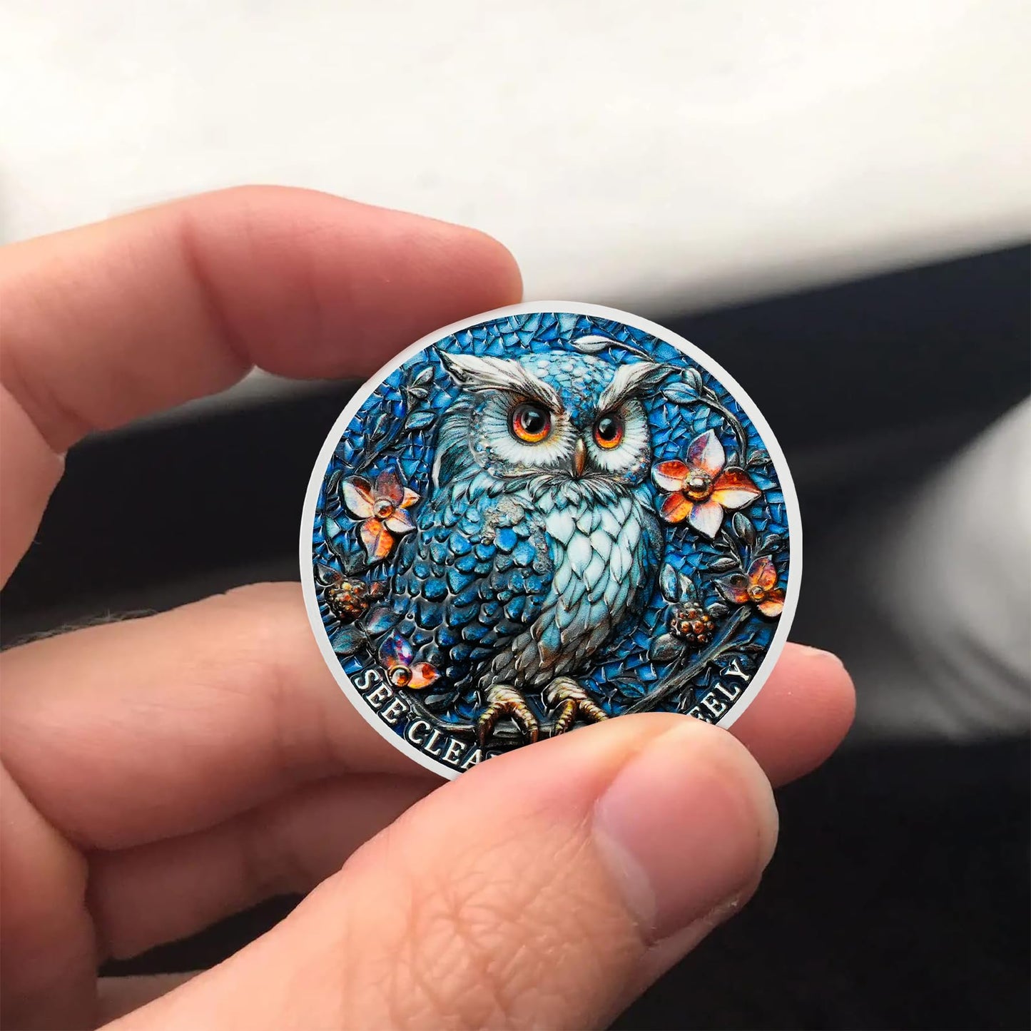 Owl & Triangular Symbol See Clearly Sobriety Coin mysite