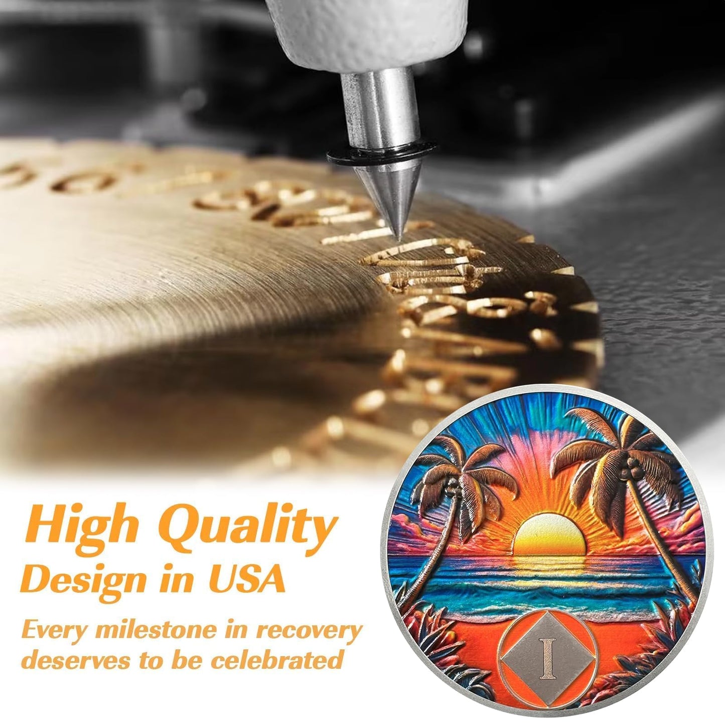 Personalized Beach Sunset NA Recovery Coin mysite