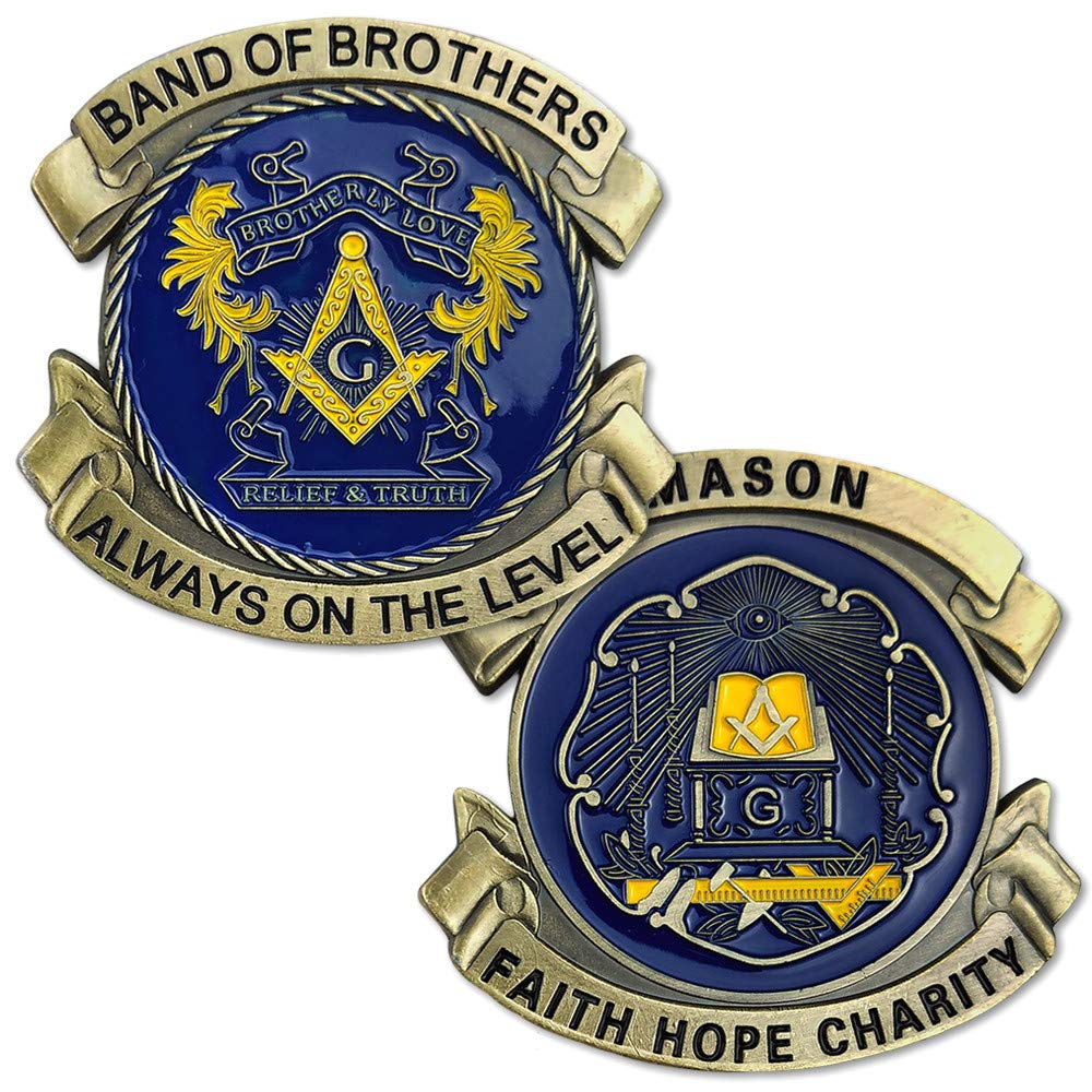 Masonic Coin Blue Lodge Master Mason Freemasonry Collectible Gift - Brotherly Love mysite