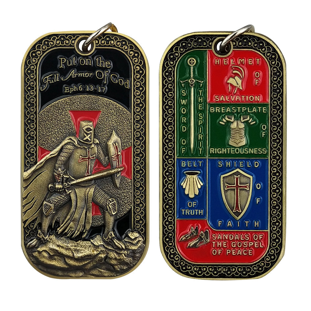 Armor of God Dog Tag Pendant Necklace Ephesians 6:13-17 Prayer Commemorative Gift mysite