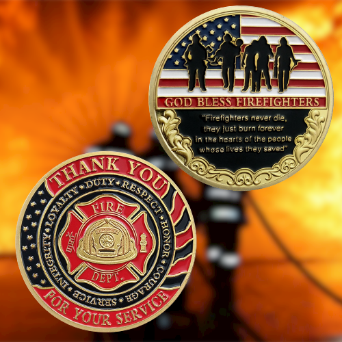 Firefighter Challenge Coin Thank You for Your Service mysite