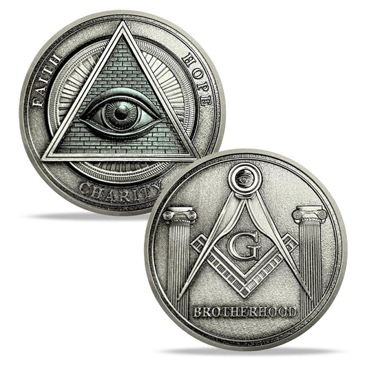 All-Seeing Eye Masonic Challenge Coin mysite