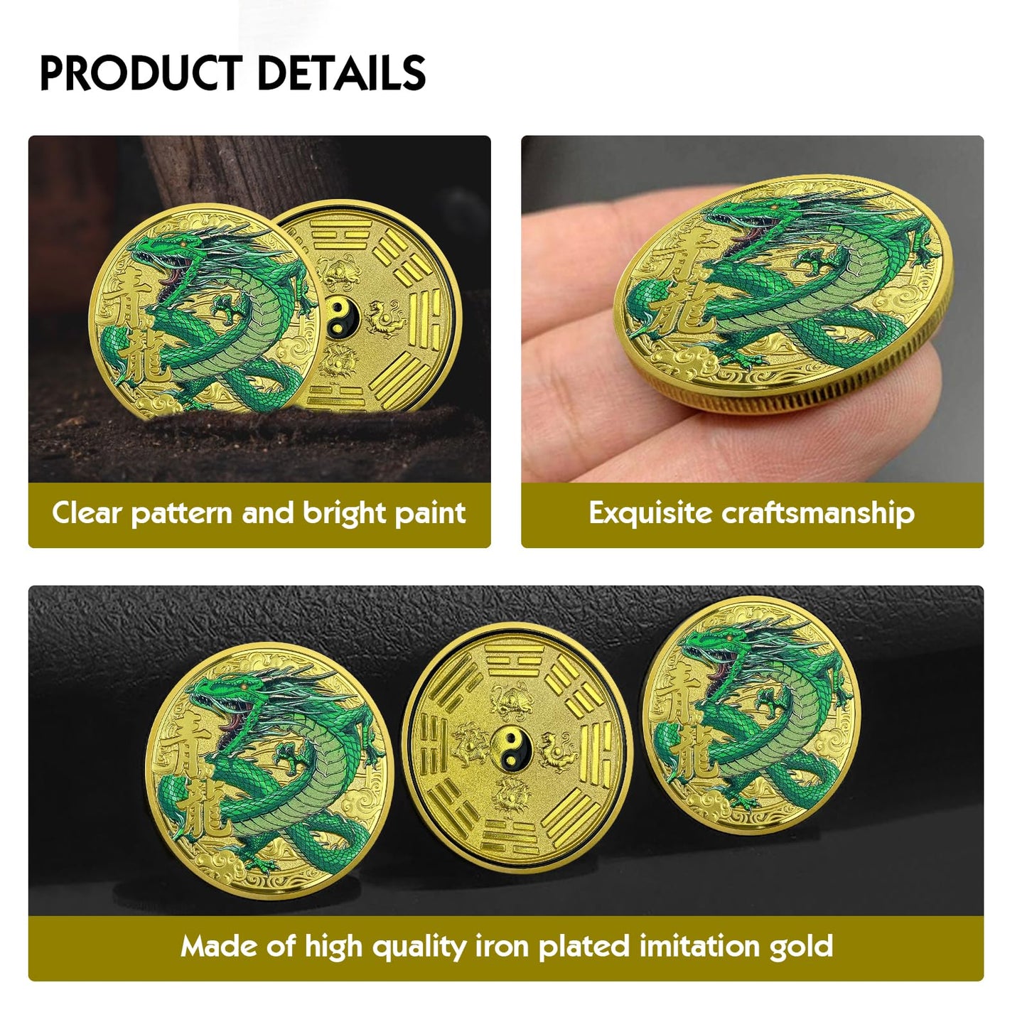 Chinese Coins Ancient Mythical Creatures Blue Dragon Lucky Coin Lottery Ticket Scratcher Tool Attract Good Luck Novelty Coins Lucky Charms Challenge Coins mysite