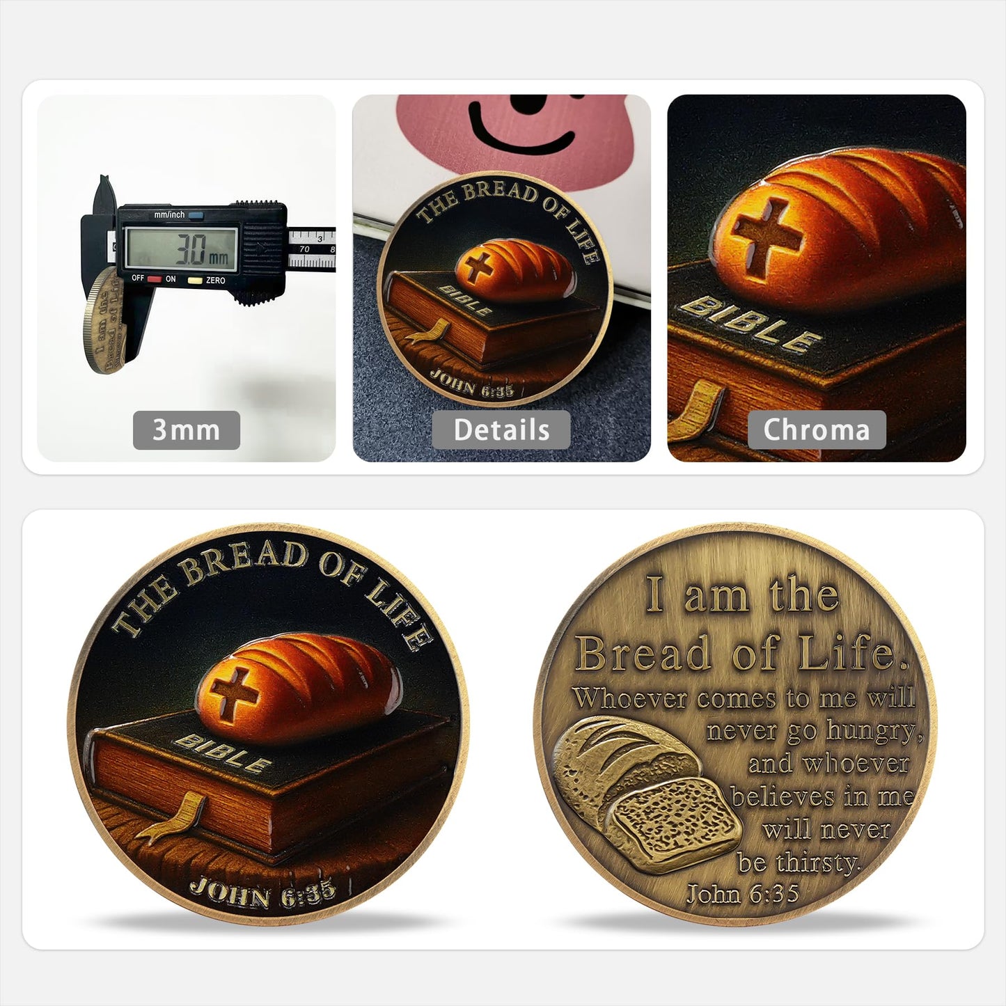 Bible Bread Religious Coin Inspirational Bible Verse Medallion mysite