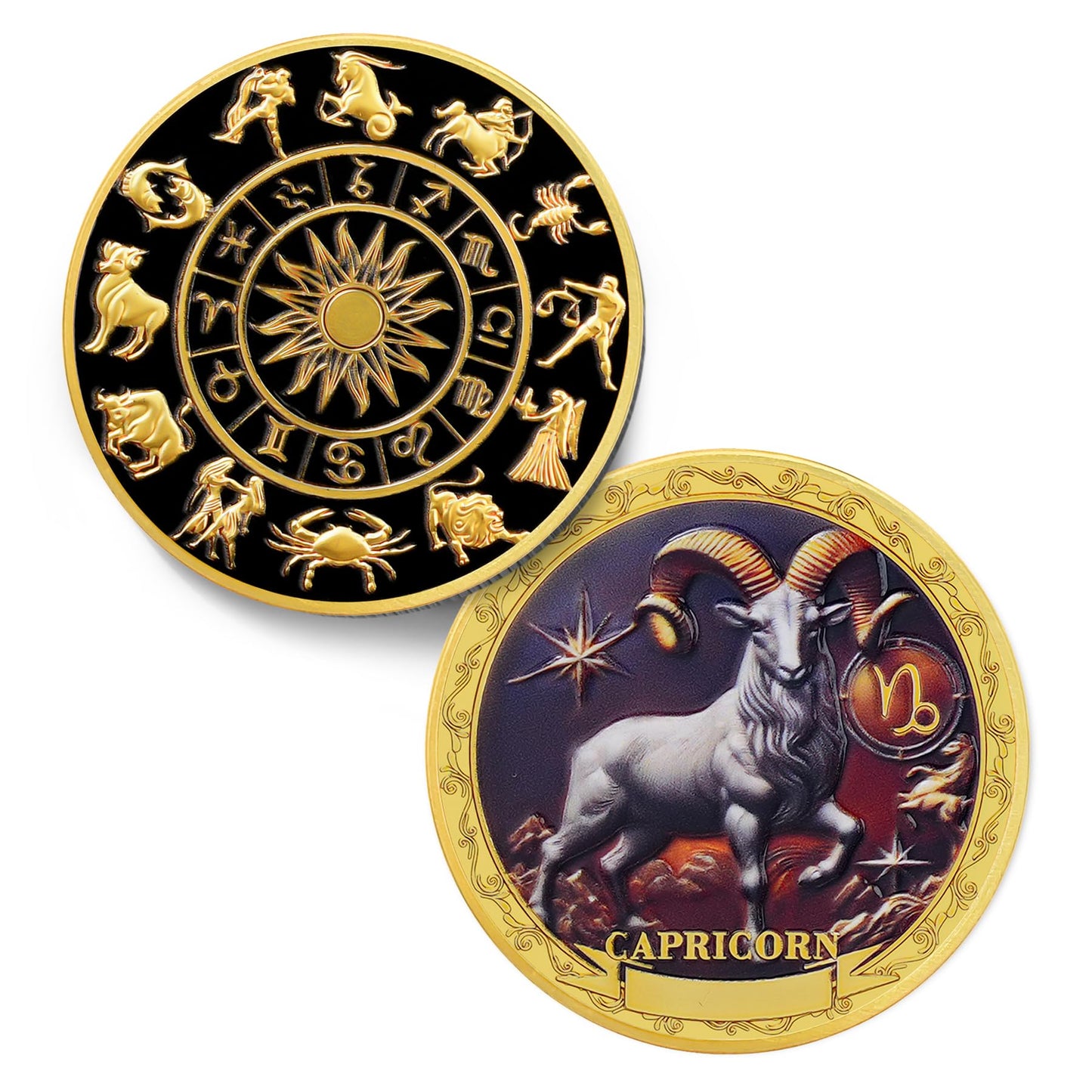 Capricorn 12 Zodiac Protective Talisman Challenge Coin mysite