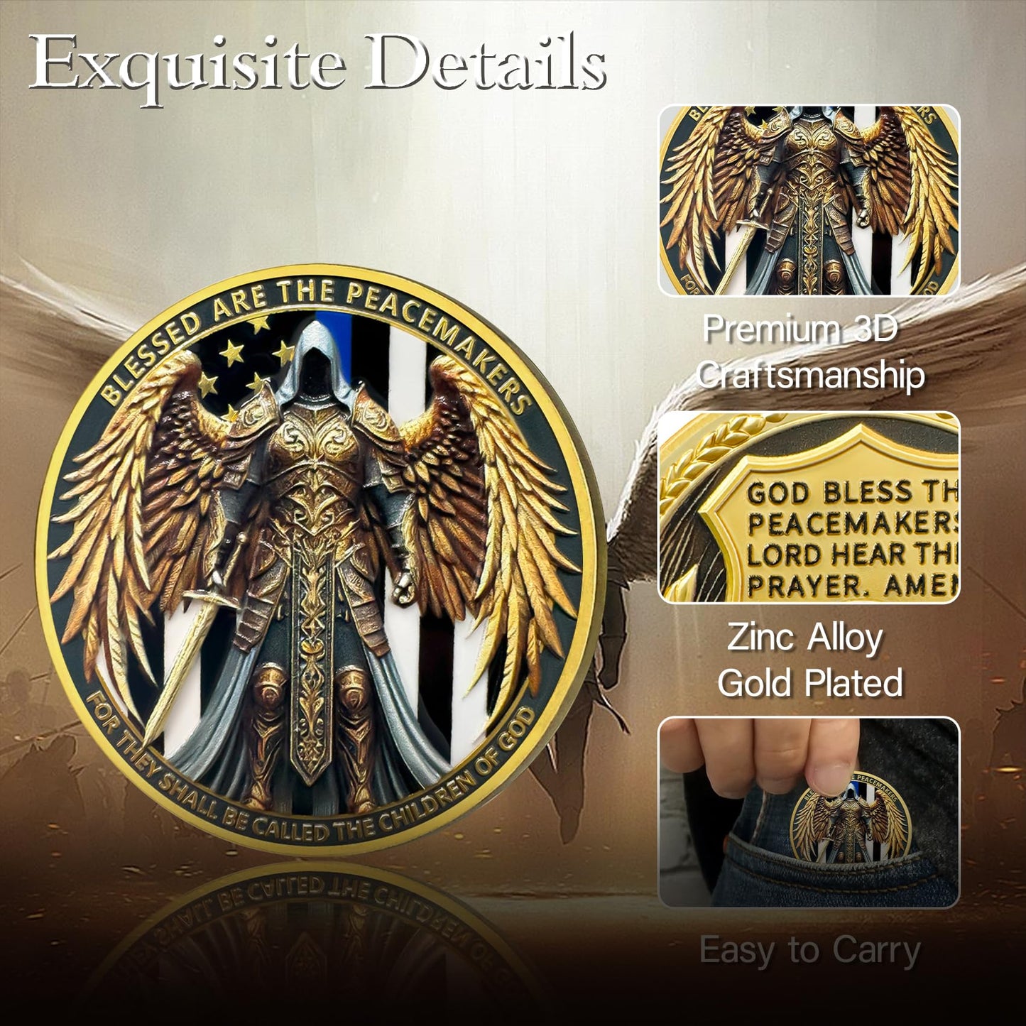 Archangel Michael Blessed Peacemakers Saint Michael Police Officers Prayer Coin mysite