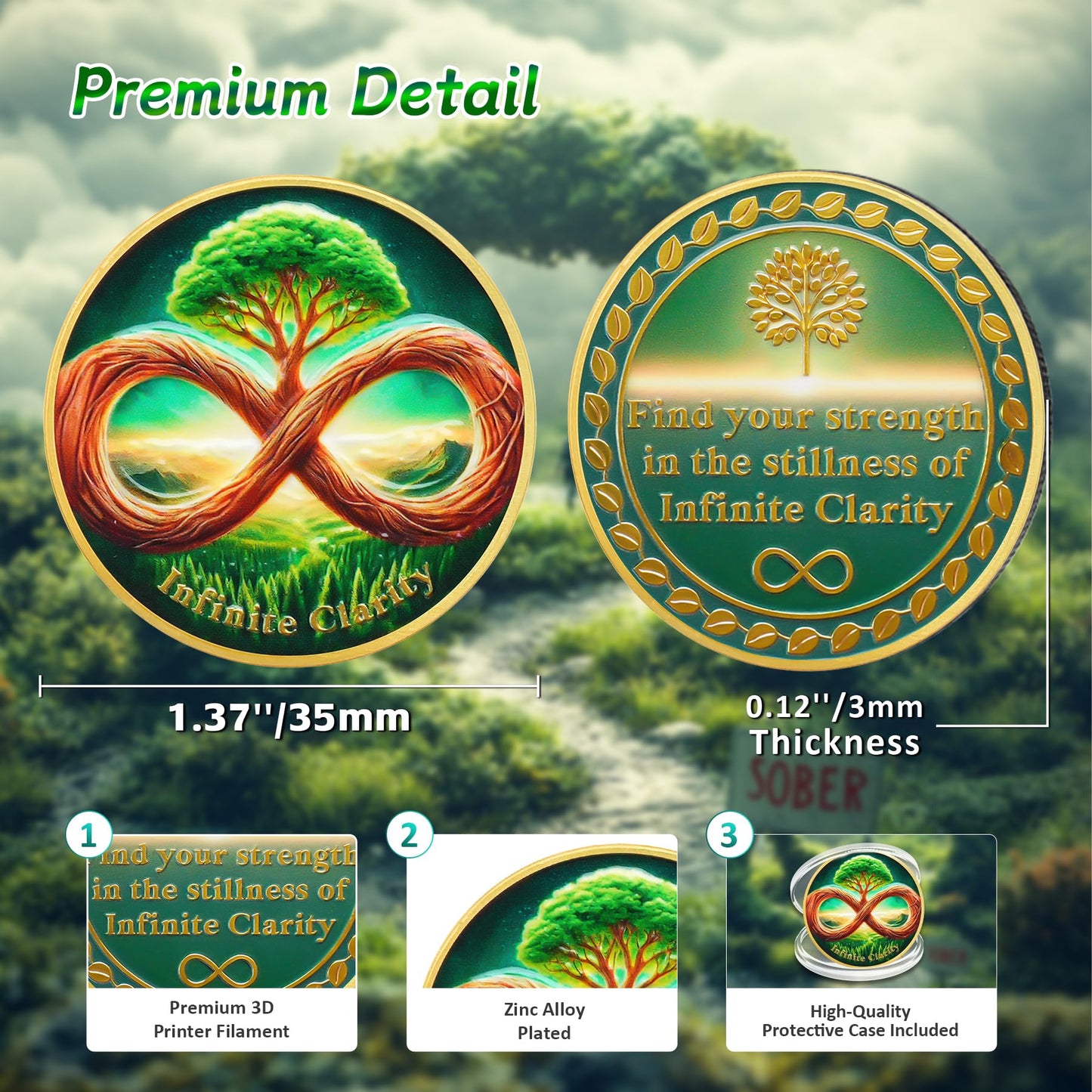 Addiction Recovery Infinite Growth Tree of Life Sobriety Coins mysite