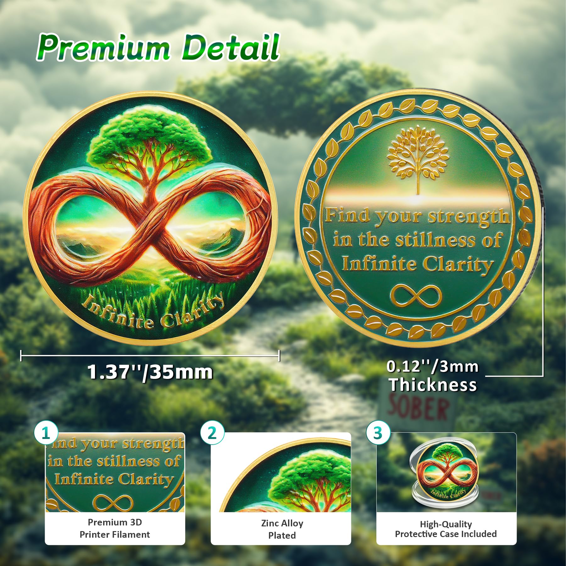 Addiction Recovery Infinite Growth Tree of Life Sobriety Coins mysite