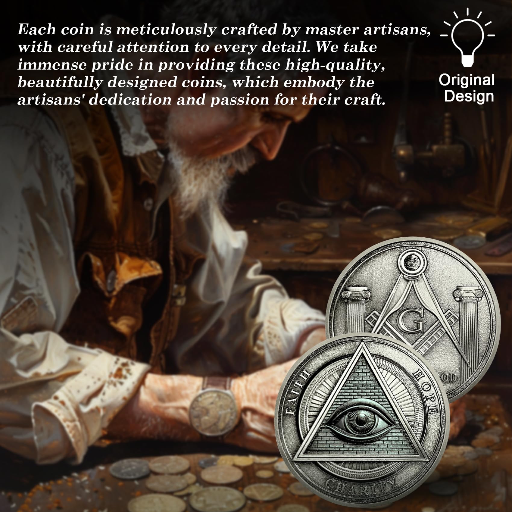 All-Seeing Eye Masonic Challenge Coin mysite