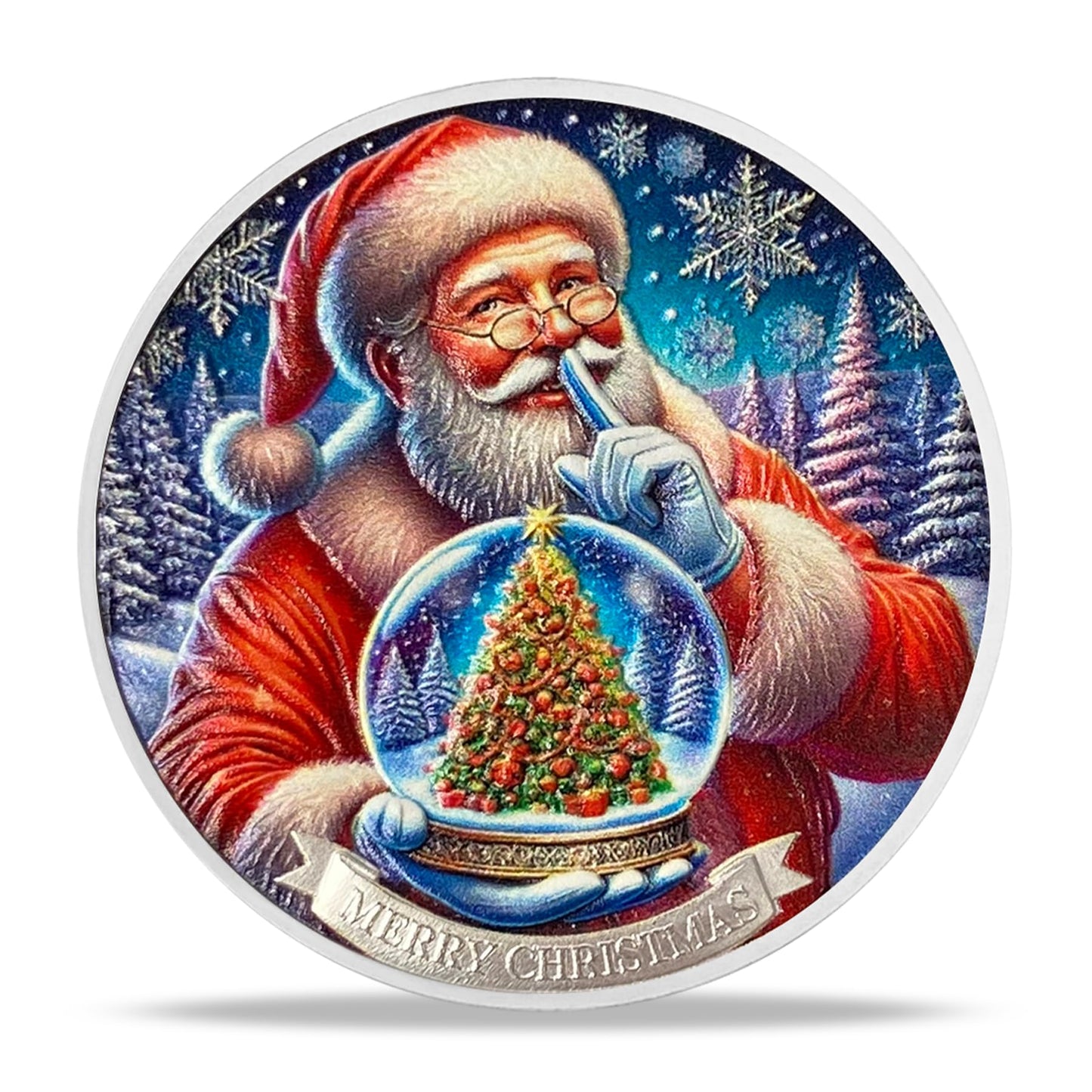 Crystal Ball Santa Claus Coin Merry Xmas Commemorative Coin mysite
