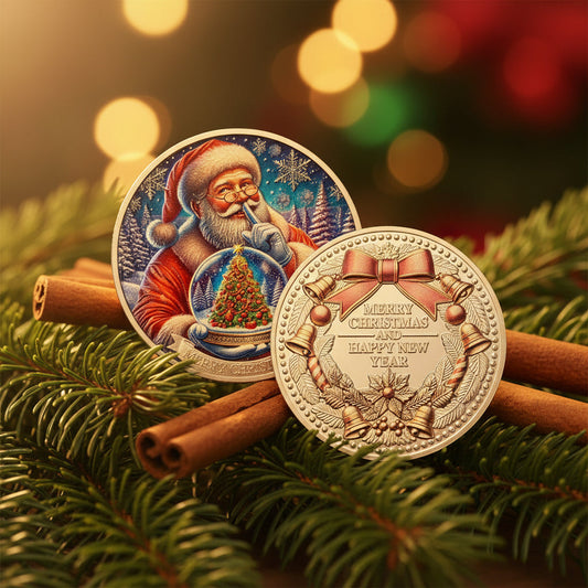 Crystal Ball Santa Claus Coin Merry Xmas Commemorative Coin mysite