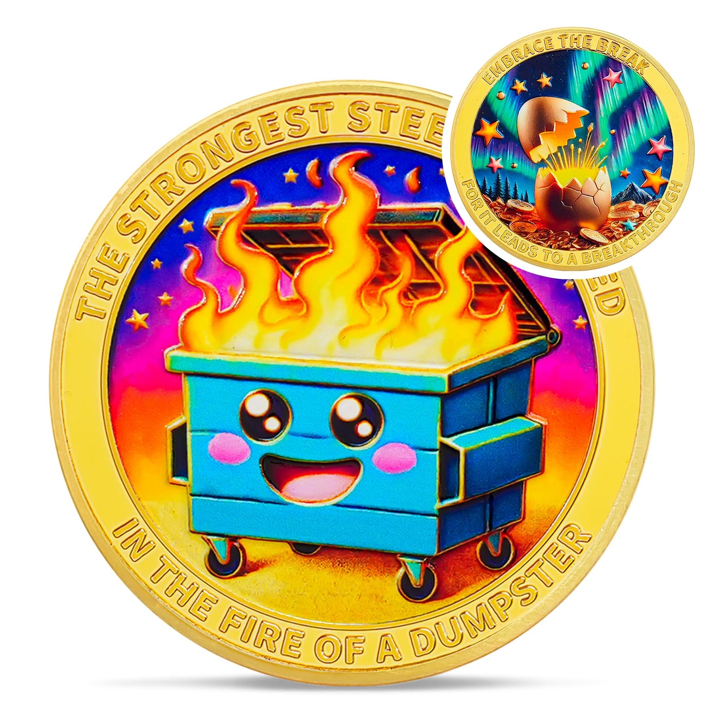 Emerging from Cocoon Dumpster Fire Coin mysite