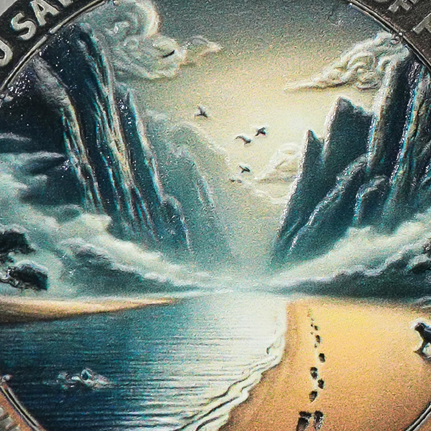 Mountain Trail Footprints Religious Coin mysite