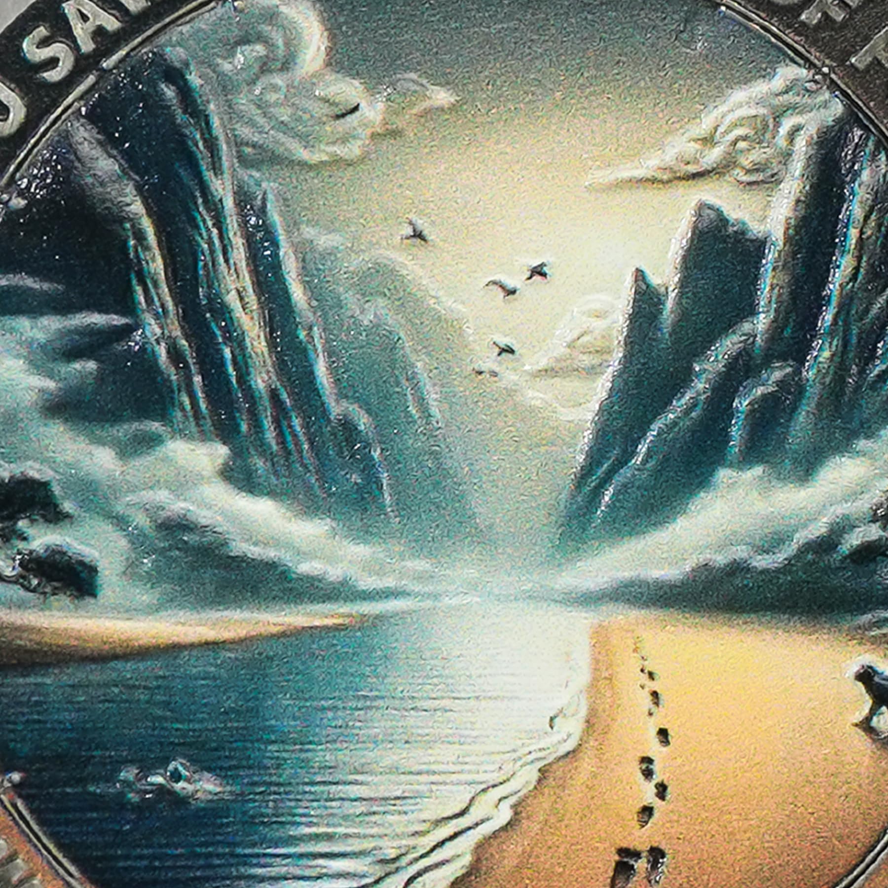 Mountain Trail Footprints Religious Coin mysite