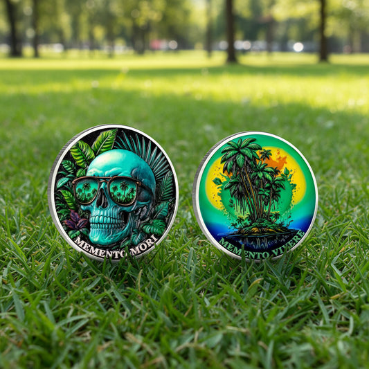 Memento Mori Coin Memento Vivere Coin Skull Philosophy Life and Death Coin mysite