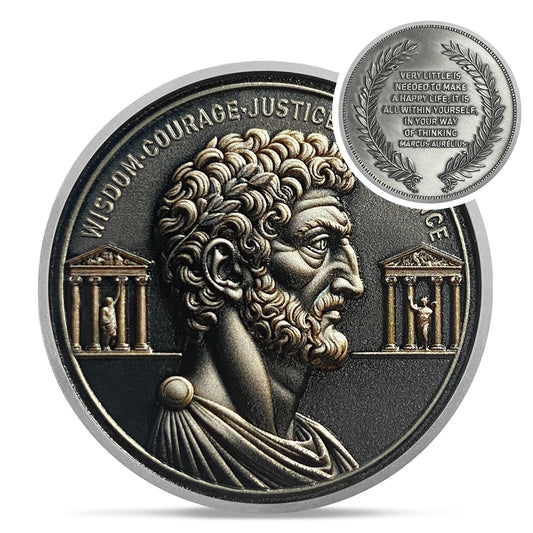 Delicate Four Virtues  Silver EDC Roman Cardinal Virtues Challenge Coin mysite