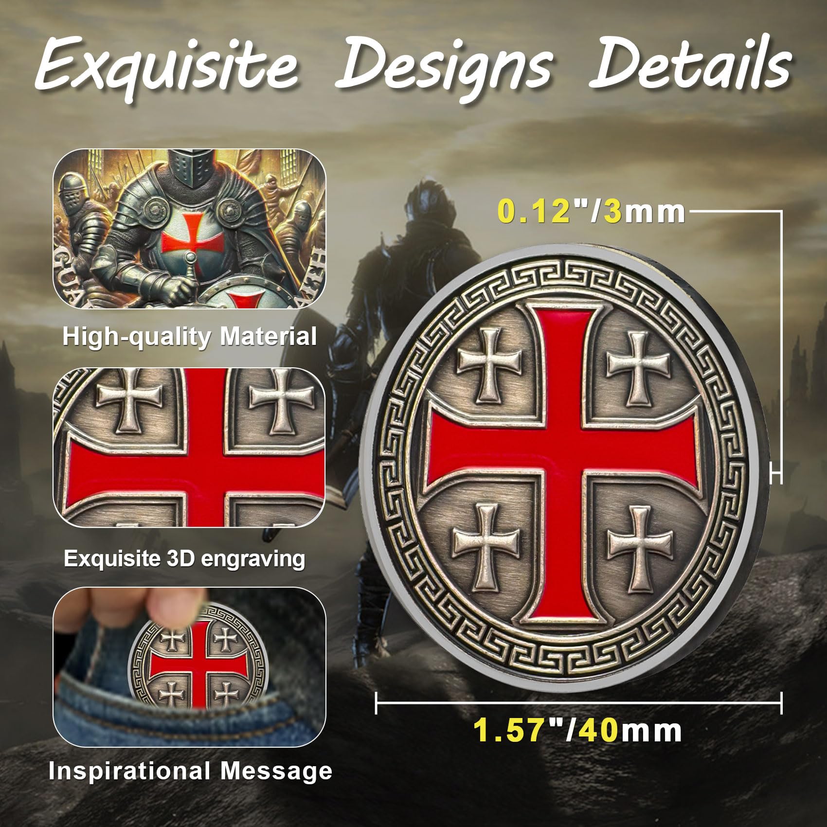 Knights Templar Coin Christian Knight Challenge Coins mysite