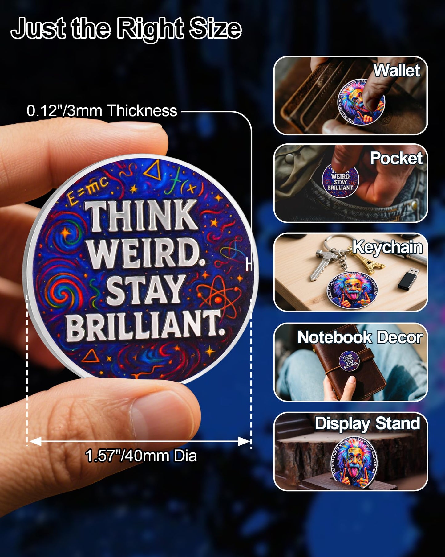 Albert Einstein Inspirational Coin mysite