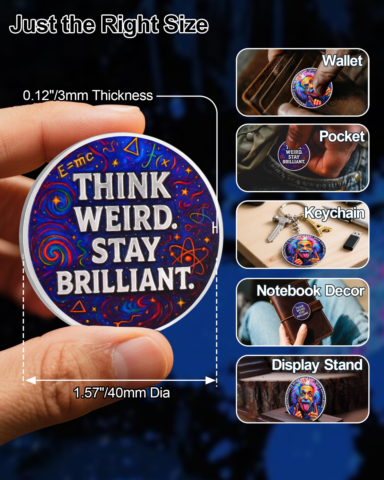 Albert Einstein Inspirational Coin mysite