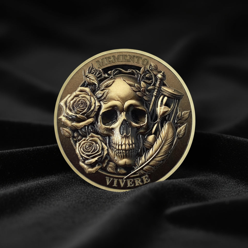 Inspirational Stoicism Memento Skull Challenge Coins mysite