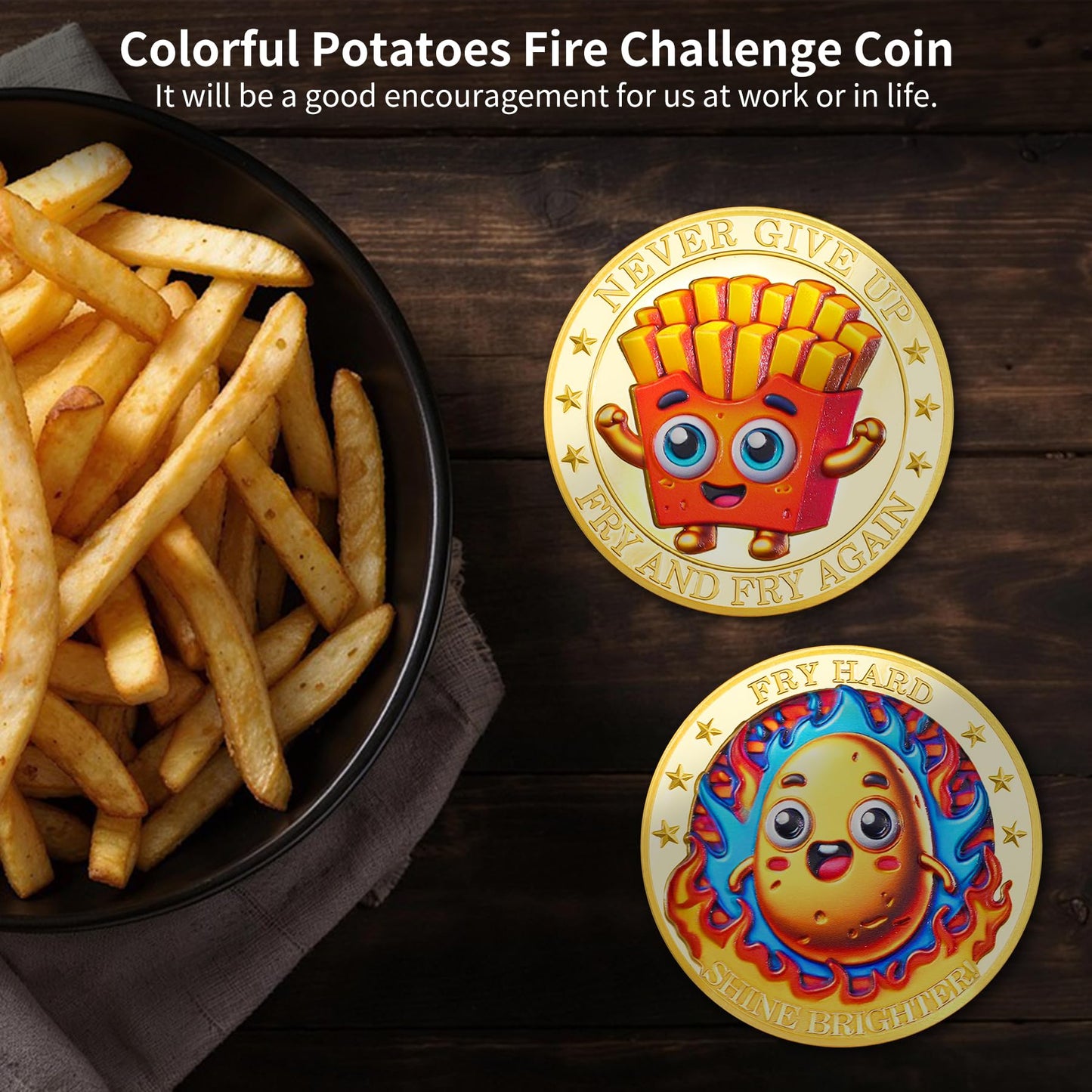 Fry Hard Potato Inspirational Challenge Coin mysite