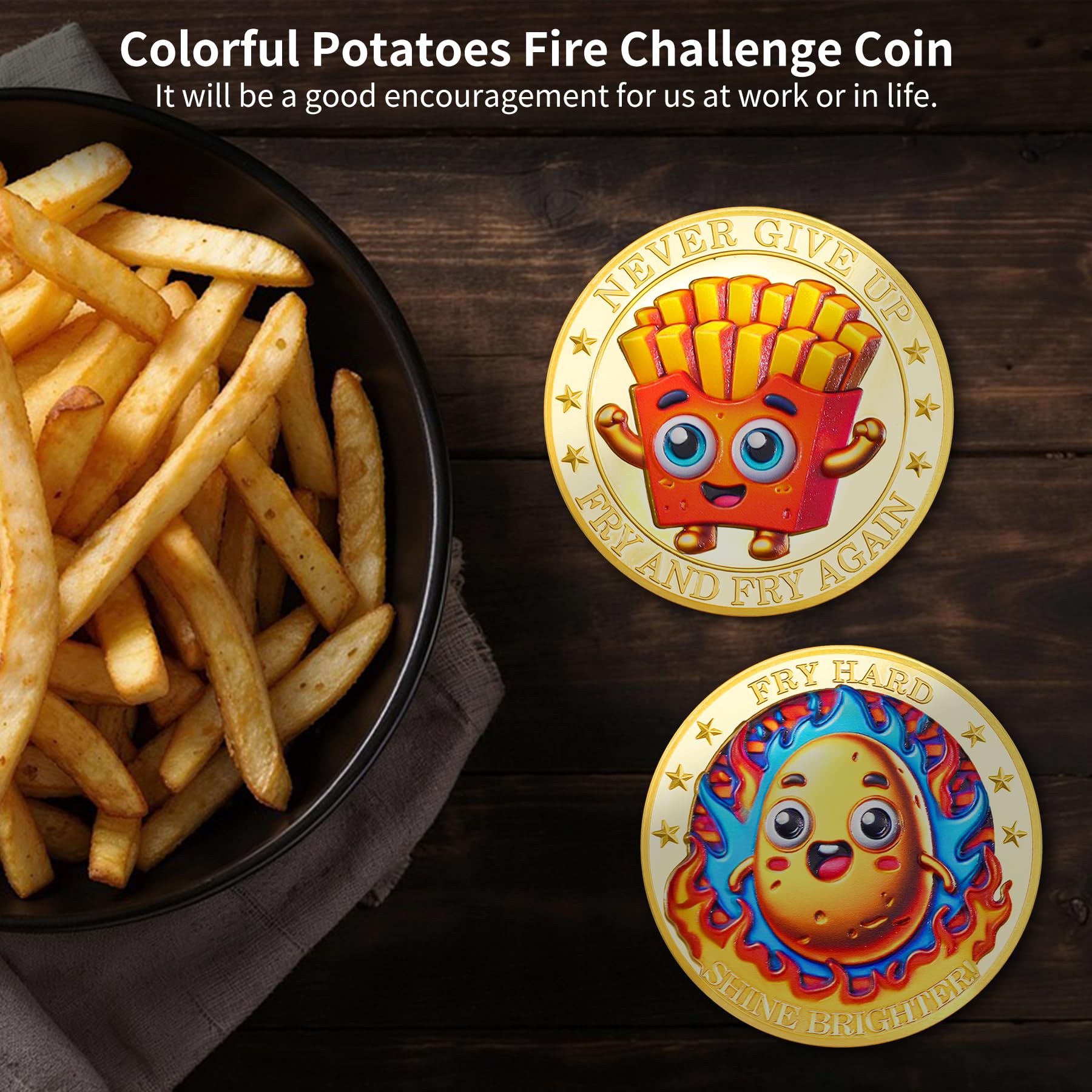 Fry Hard Potato Inspirational Challenge Coin mysite