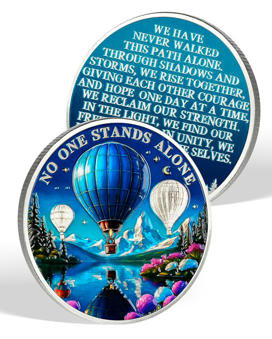 Al-Anon Sobriety Coin | Hot Air Balloon and Inspirational Quotes Design - Recovery Medallion for Self-Care and Spiritual Healing - Sobriety Gift for Family Groups and Alateen YRCKUDZKG