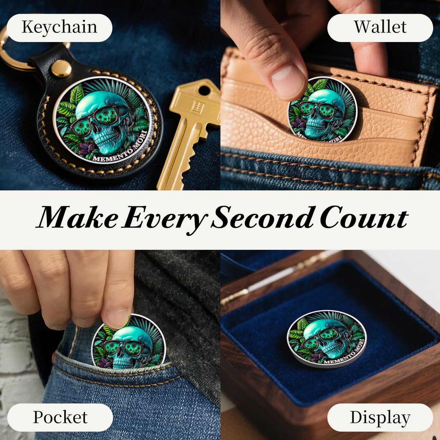 Memento Mori Coin Memento Vivere Coin Skull Philosophy Life and Death Coin mysite