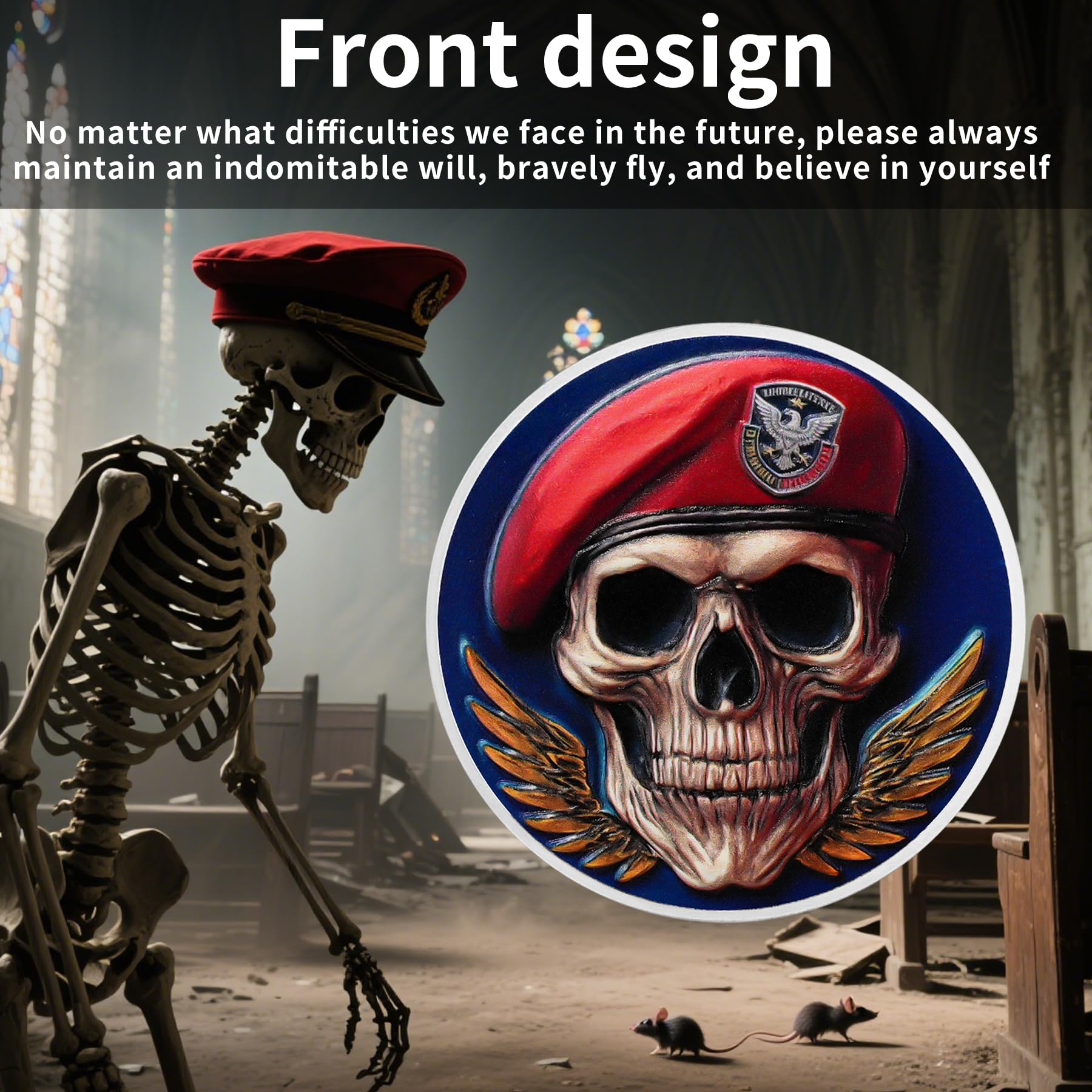 Memento Mori Coin Skull Coin Challenge Coin for Veterans mysite