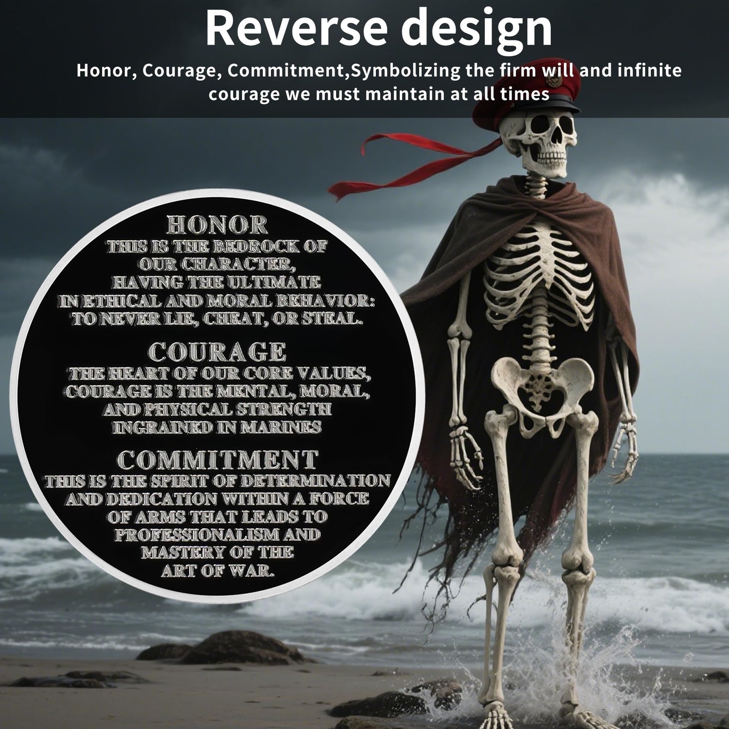 Memento Mori Coin Skull Coin Challenge Coin for Veterans mysite