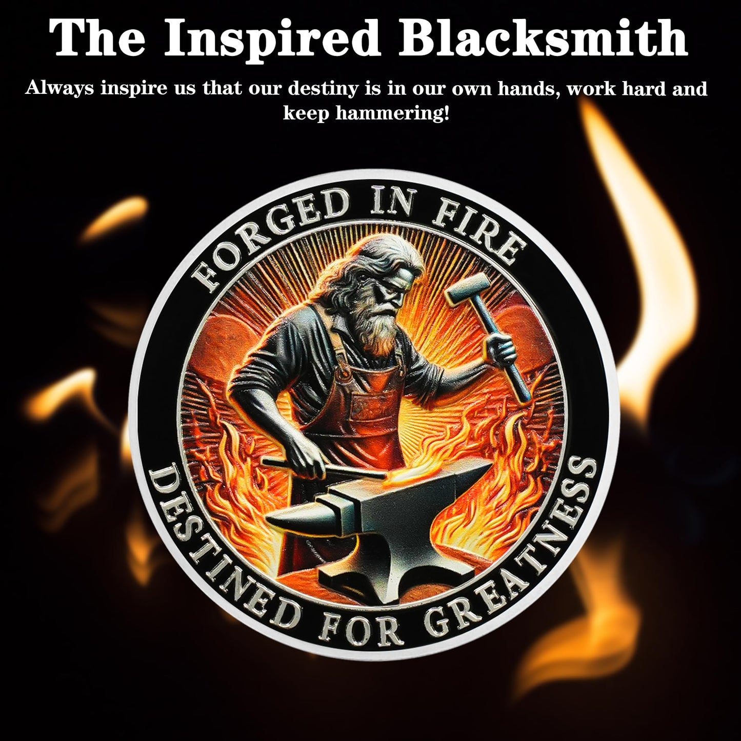 Blacksmith Hammering Forged in Fire Soberity Challenge Coin mysite