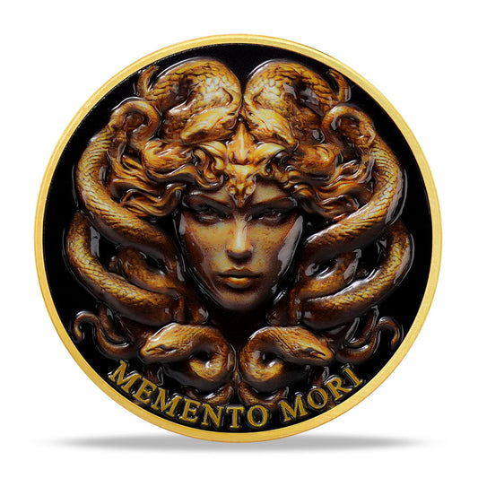 Medusa  Look Upon Me and Remember Memento Mori Skull Challenge Coin mysite