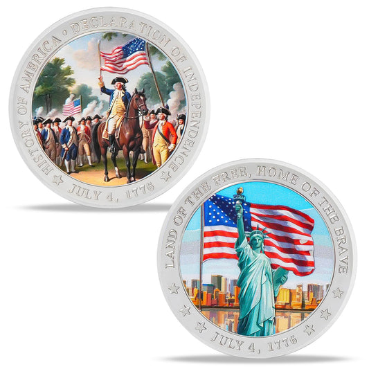 250th Anniversary of America Independence Day Commemorative Coin - 4th of July 1776 Statue of Liberty Military Challenge Coin - Patriotic Gifts for Men Women Veterans Student mysite