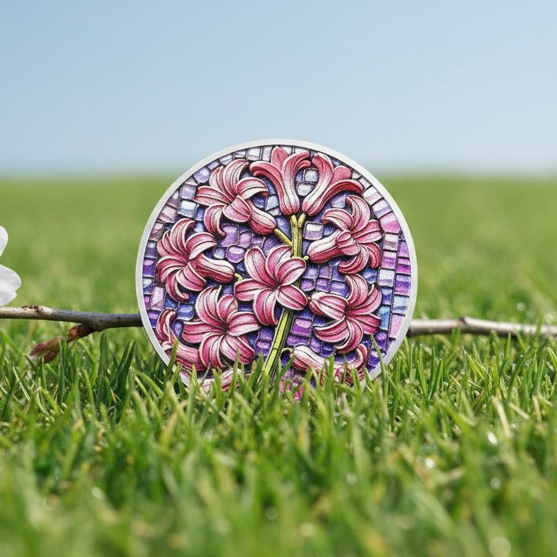 Hyacinth Sobriety Coin Non-Religious AA Chips Sober Coin Sobriety Gifts mysite