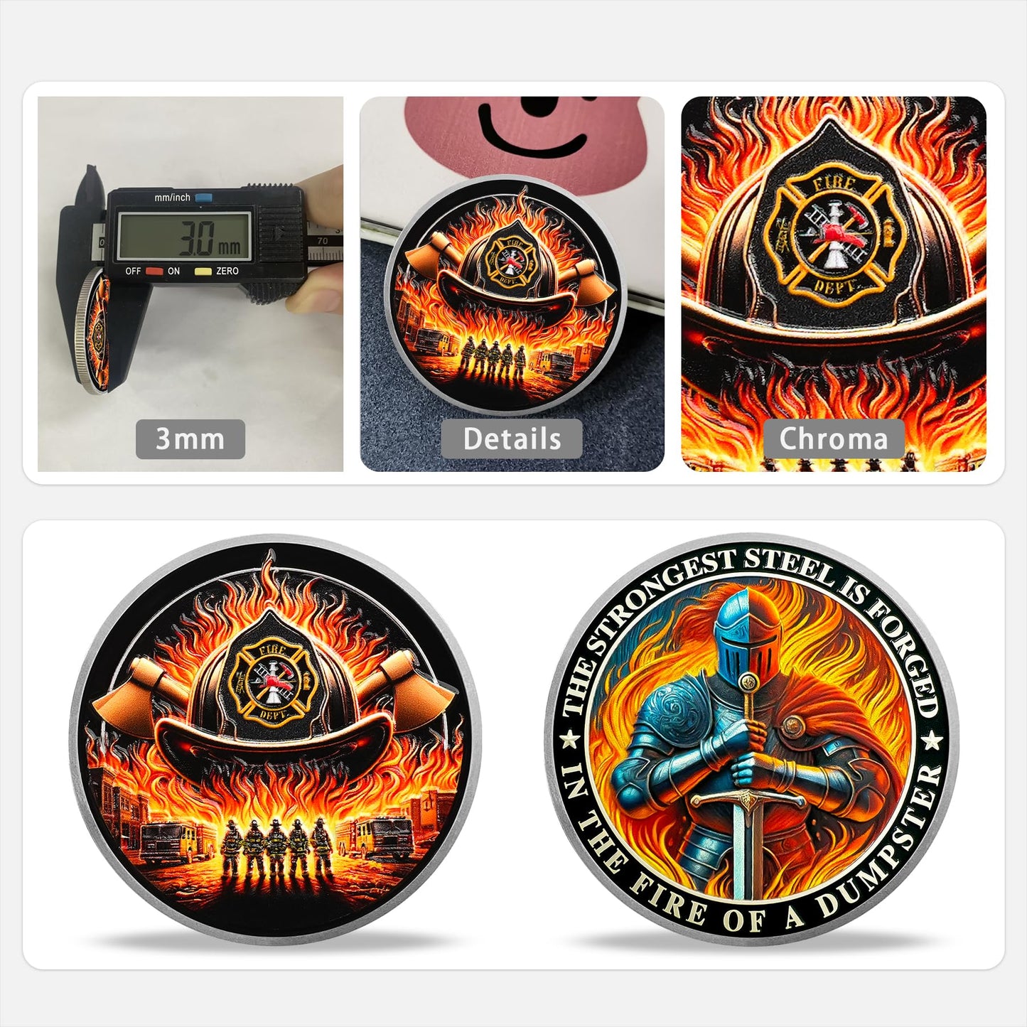 Firefighter Helmet and Double Axe Knight Challenge Coin mysite
