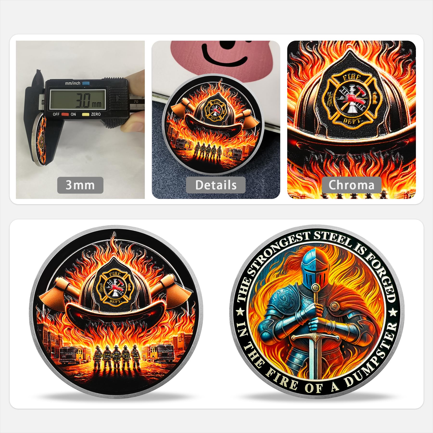 Firefighter Helmet and Double Axe Knight Challenge Coin mysite