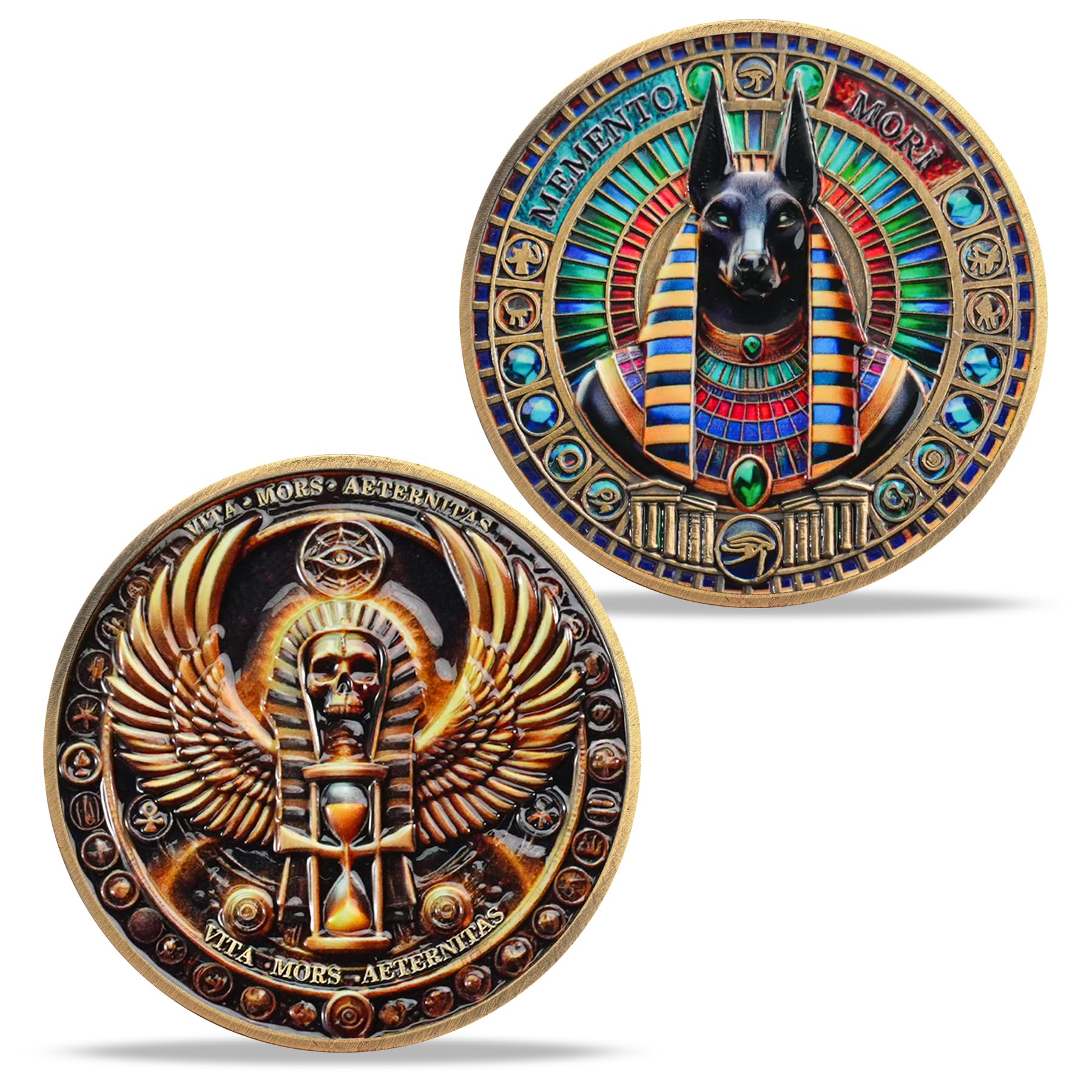 Colorful Anubis Inspirational Symbol of Protection Religious Coin mysite