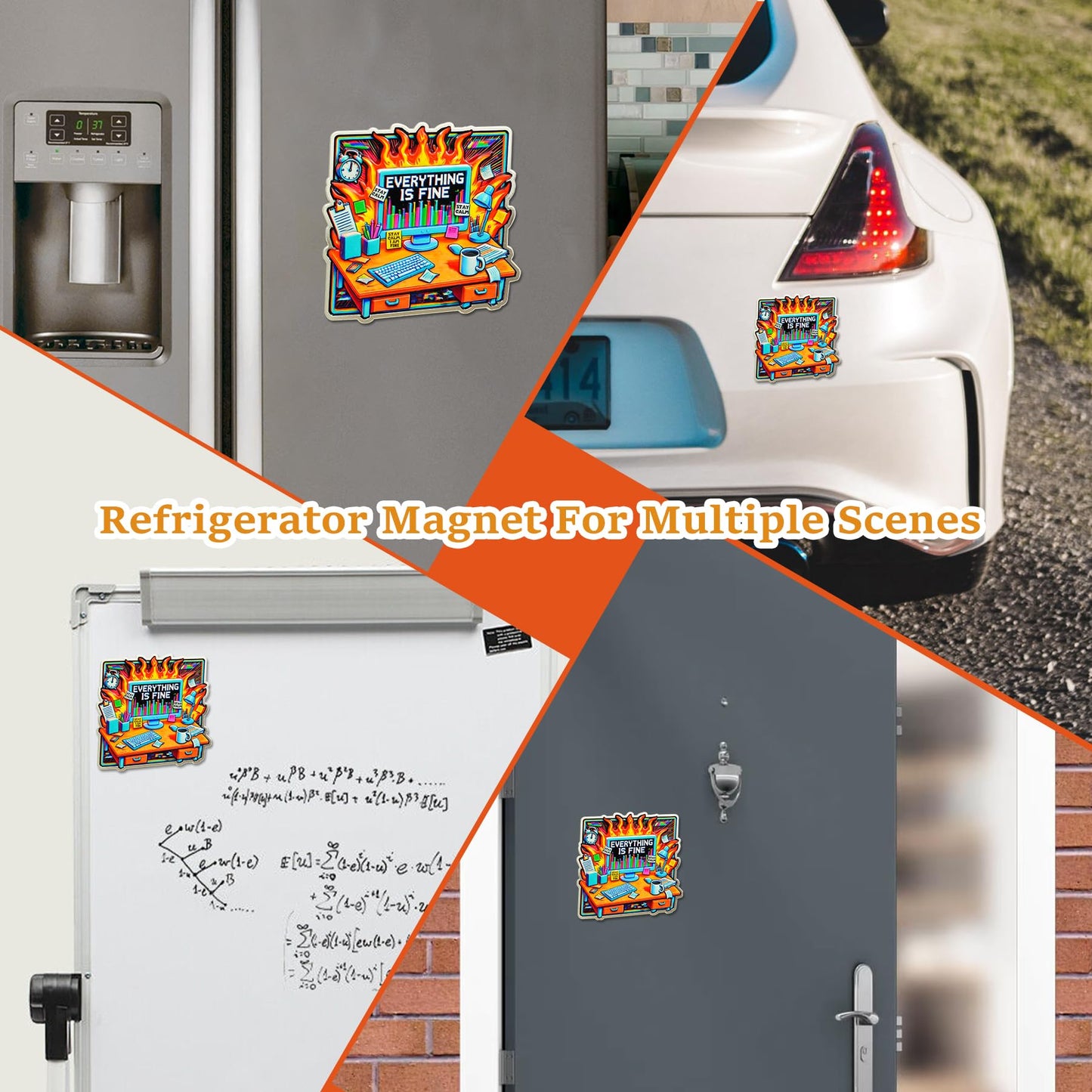 Emotional Support Everything is Fine Dumpster Fire Fridge Magnets mysite